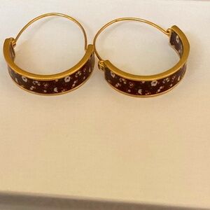 Floral one of a kind hoop earrings